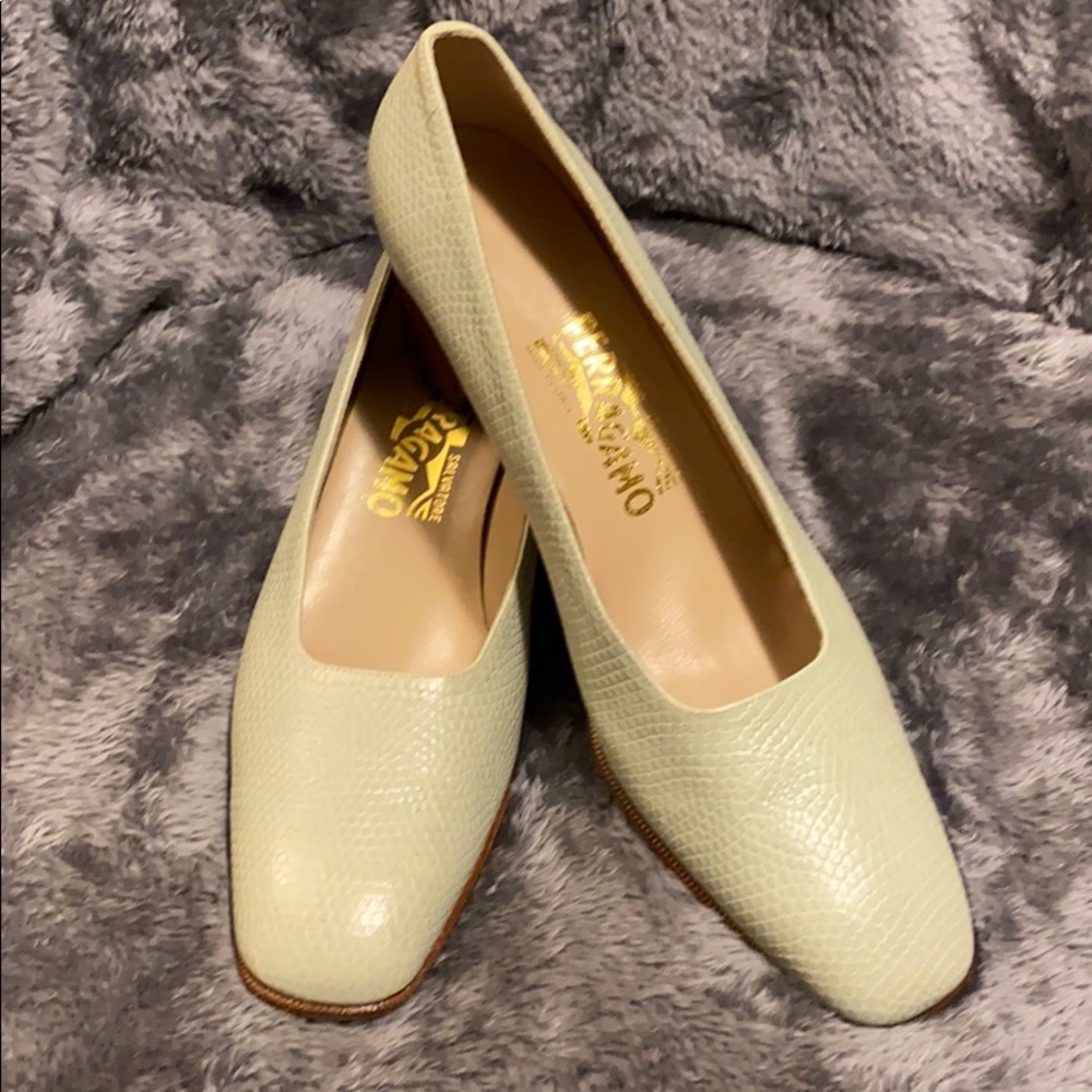 Salvatore Ferragamo Sage Snakeskin Heels